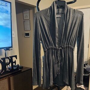 Michael Stars Gray Open-Front Blouse